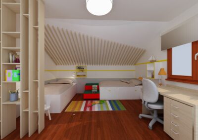 Návrh a realizace rekonstrukce dětského pokoje Dočkalová interiéry