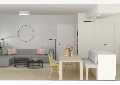 Návrh a realizace rekonstrukce kuchyně s obývacím prostorem Dočkalová interiéry